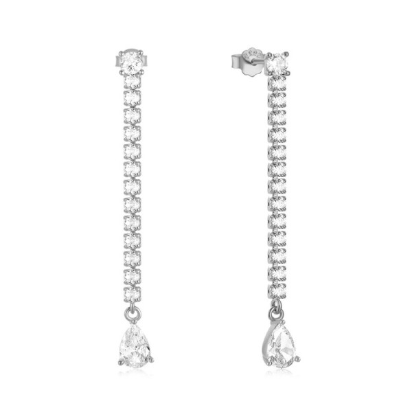 925 Silver Cubic Zirconia Dangle Earrings