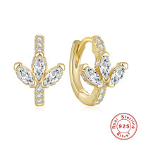 Gold-Tone Cubic Zirconia Huggie Earrings