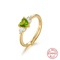Gold-Finish Heart Solitaire Ring