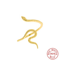 Gold-Tone Snake Wrap Ring
