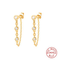 Gold-Plated Silver Dangle Earrings