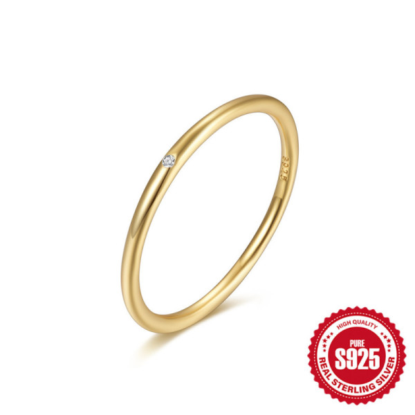 Gold-Plated Sterling Silver Delicate Band Ring