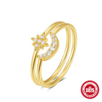 Gold-Plated Celestial Stackable Rings