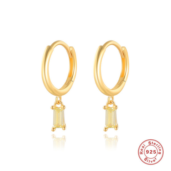 Gold-Plated Cubic Zirconia Huggie Earrings