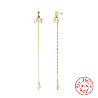 Gold-Tone Freshwater Pearl Threader Earrings
