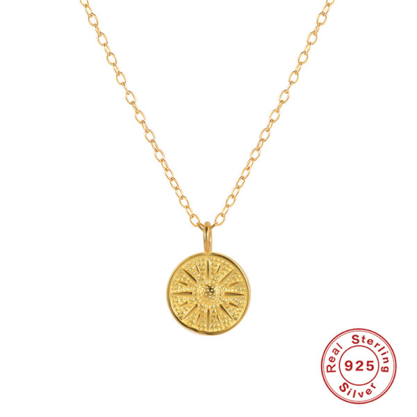 Gold-Plated Geometric Pendant Necklace