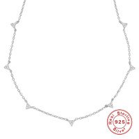 Sterling Silver Geometric Station Necklace