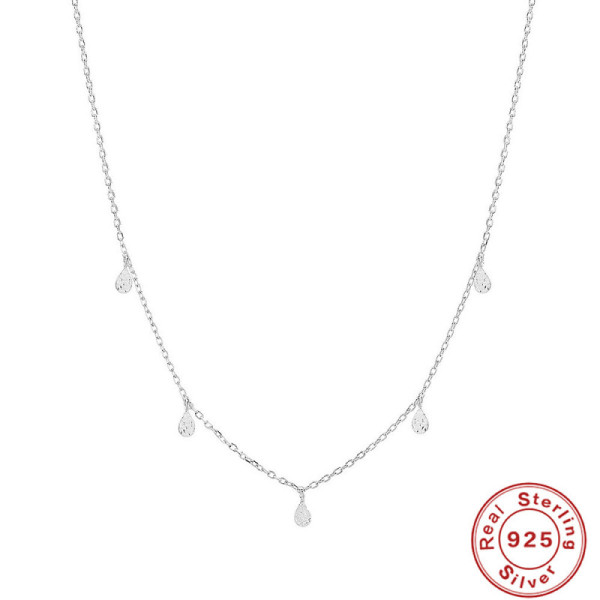 925 Silver Teardrop Charm Necklace