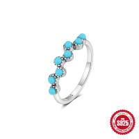 925 Silver Turquoise Stackable Ring