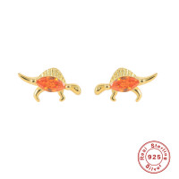 Gold-Plated Dinosaur Stud Earrings