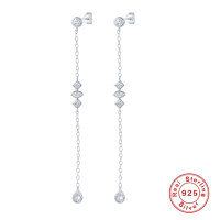 925 Silver Geometric Drop Earrings
