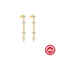 Gold-Plated Cubic Zirconia Drop Earrings