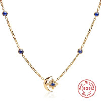 Gold-Tone Celestial Sapphire Station Necklace