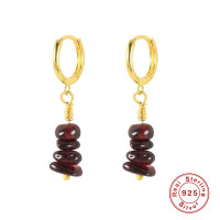 Gold-Plated Amber Dangle Earrings
