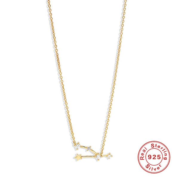 925 Silver Gold-Plated Constellation Pendant Necklace