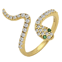 Gold Pavé Snake Ring
