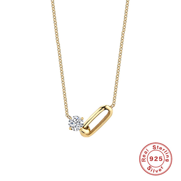 Gold-Tone Geometric Pendant Necklace