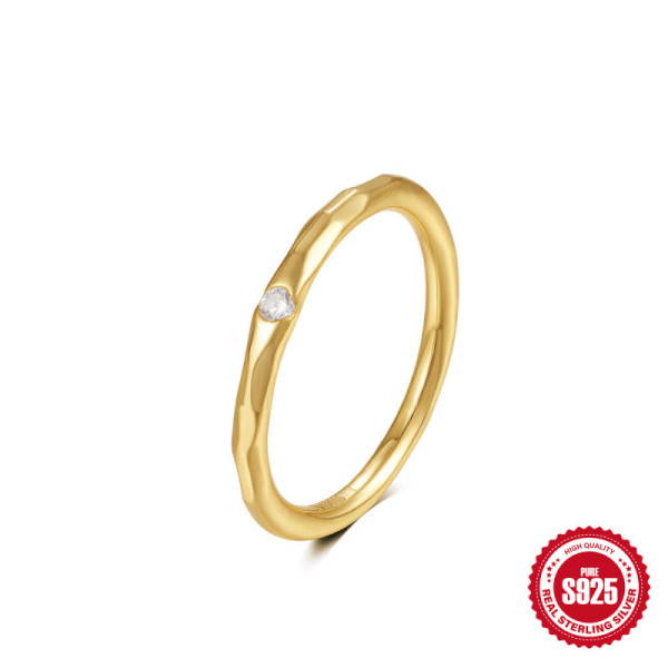 Gold-Plated Minimalist Sterling Silver Band Ring