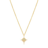 Gold Opal Celestial Pendant Necklace