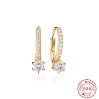 Gold-Finish Cubic Zirconia Huggie Earrings