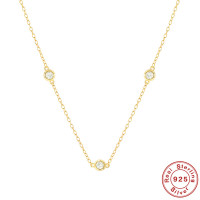 Gold-Plated Sterling Silver Station Necklace