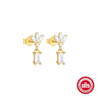 Gold-Tone Cubic Zirconia Dangle Earrings
