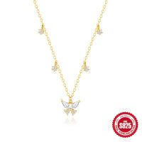 Gold-Plated Butterfly Pendant Necklace