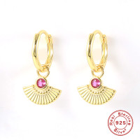 Gold-Plated Geometric Huggie Earrings