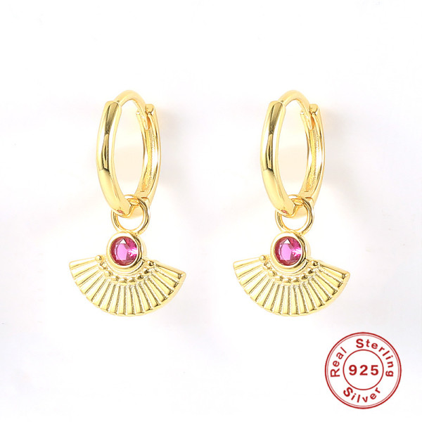 Gold-Plated Geometric Huggie Earrings