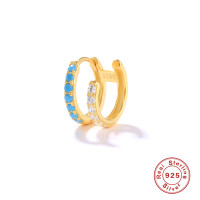 Gold Dual-Band Turquoise Ear Cuff