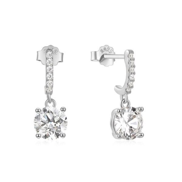 925 Silver Cubic Zirconia Dangle Earrings