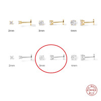 925 Silver Cubic Zirconia Stud Earrings