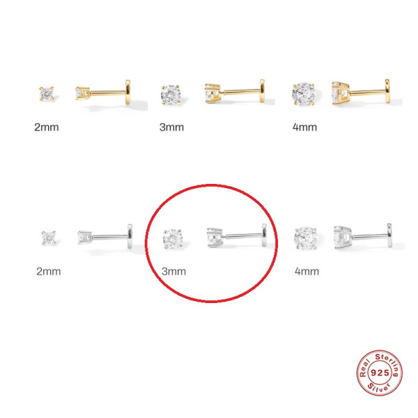 925 Silver Cubic Zirconia Stud Earrings