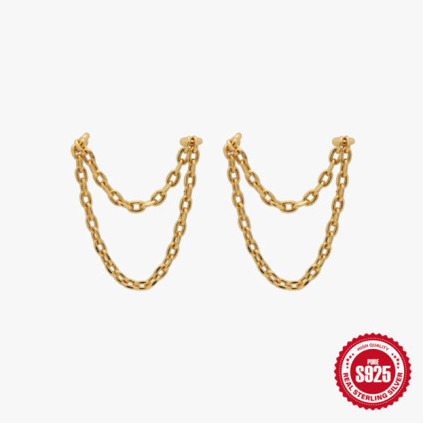 Gold-Tone Chain Link Ear Cuffs