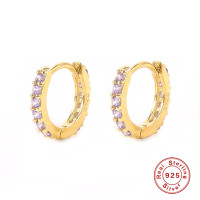 Gold-Tone Pavé Huggie Earrings