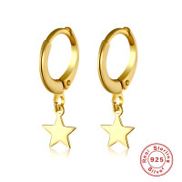 Gold Star Charm Huggie Earrings