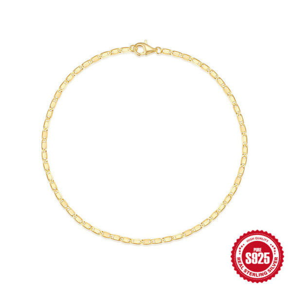 Gold-Finished 925 Silver Chain Bracelet